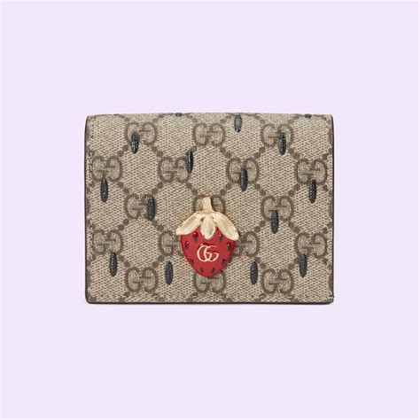 gucci strawberry card case|Card case with Double G strawberry .